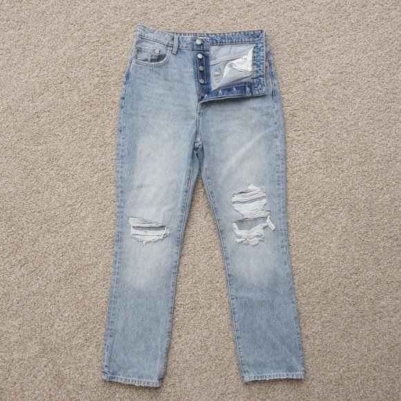 Lovers + Friends Denim - NEW Lovers Friends Womens Jeans Reece High Rise Slim Straight Button Fly Blue 28